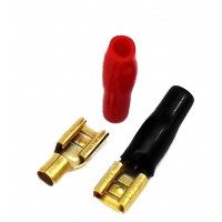 GFD12-63: 12 AWG 1/4" Gold Spade Solderless Crimp Terminal