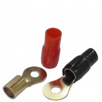 GRT04-1/4: 4 AWG 1/4" Gold Ring Solderless Crimp Terminal