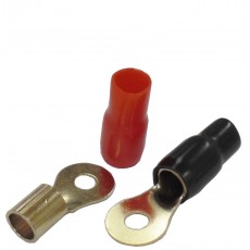 GRT04-1/4: 4 AWG 1/4" Gold Ring Solderless Crimp Terminal