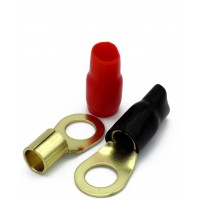 GRT04-3/8: 4 AWG 3/8" Gold Ring Solderless Crimp Terminal