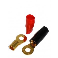 GRT08-10: 8 AWG #10 Gold Ring Solderless Crimp Terminal