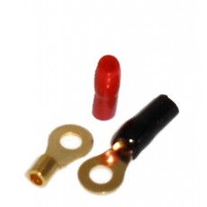 GRT16-10: 16 AWG #10 Gold Ring Solderless Crimp Terminal