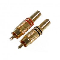 AG1010: GOLD RCA PLUG WITH SPRING, 2-Pack, RCA CONNECTOR​ 