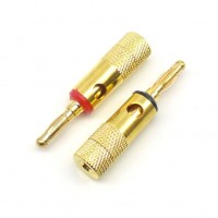BG1003: GOLD BANANA CONNECTOR FOR 16GA to 12GA WIRE, 2-Pack 