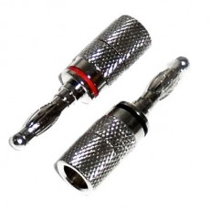 BG1009: SILVER BANANA CONNECTOR FOR 16GA to 12GA WIRE, 2-Pack