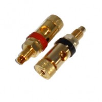 BG1021: GOLD BINDING POST CONNECTOR FOR 10GA to 12GA WIRE, 2-Pac