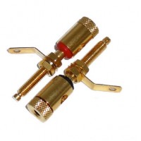 BG1023: GOLD BINDING POST CONNECTOR FOR 10GA to 12GA WIRE, 2-Pac