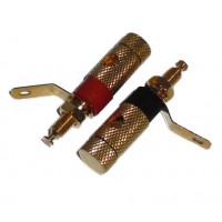 BG1024: GOLD BINDING POST CONNECTOR FOR 10GA to 12GA WIRE, 2-Pac