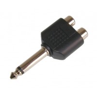 AC1055: 6.35 mm MONO PLUG TO DOUBLE RCA JACK, CONNECTOR​ 