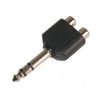 AC1056: 6.35 mm STEREO PLUG TO DOUBLE RCA JACK, CONNECTOR​ 