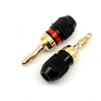 BG1008: GOLD BANANA CONNECTOR FOR 16GA to 10GA WIRE, 2-Pack