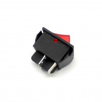 SW1029: LED ROCKER SWITCH DPDT 6P ON/ON 125VAC 20A, Bl,Rd