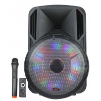 PPA-15ABU: 15" 1500W LED Light Karaoke Portable Active SP