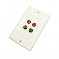 AV103G: 2 Pair banana jacks decora wall plate