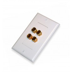 AV147G: Banana Binding Post Wall Plate for 2 Speakers