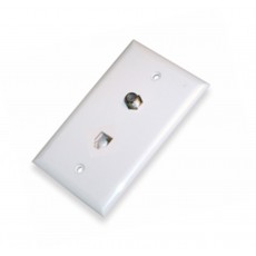 AV342: Single Phone Jack+Single F-81 wall plate