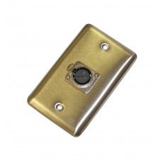 CAT-1MXLR: Single XLR Female Metal Stainless Steel wall plate