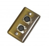 CAT-2MXLR: Dual XLR Female Metal Stainless Steel wall plate