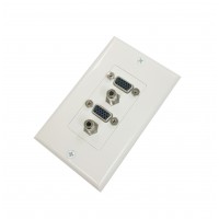 CAT-2V2MS: 2*VGA +2*3.5 Mini Stereo decora wall plate