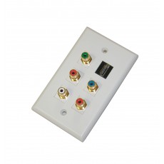 CAT-HD1AC: 1 HDMI F+5 RCA F(Gn/Rd/Bl/Wh/Rd)decora wall plate