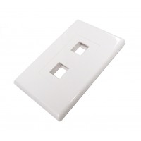 CAT503S-2: Screwless 2 Port Keystone Jack Wall Plate -White
