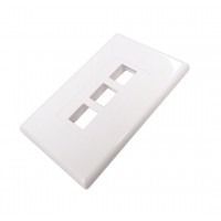CAT503S-3: Screwless 3 Port Keystone Jack Wall Plate -White
