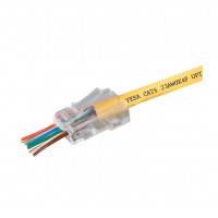 PH114L6-8 : RJ45 Pass Through Connectors for CAT6 cable,100-Pack