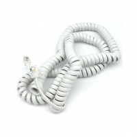 TC6014-25: 25FT Handset TEL Coiled Extension cord, White
