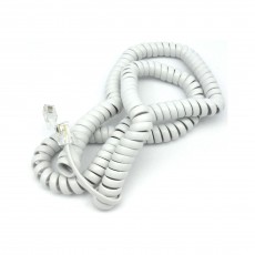 TC6014-25: 25FT Handset TEL Coiled Extension cord, White