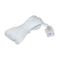 TC6018-15: Coupler with 15FT TEL Line Extension cord, White