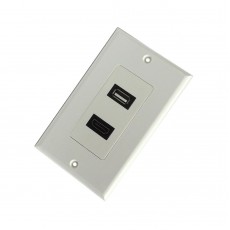 CAT-UHMI: USB Female+HDMI Female Decora Wall Plate