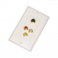 CAT-VHSAV: 1 S-Video F+3 RCA F(Rd/Wh/Yel)decora wall plate