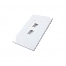 CAT503S-2: Screwless 2 Port Keystone Jack Wall Plate -White