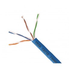 CAT5EA-1000: SOLID 24AWG x 4C UTP CABLE 1000FT,BLUE ONLY