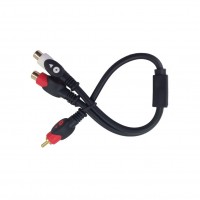 CA1015: Y CABLE, GOLD 1 RCA PLUG TO 2 RCA JACK 7mm