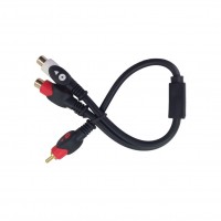 CA1015: RCA Y CABLE, GOLD 1 PLUG TO 2 JACK 6mm *out*