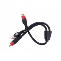 CA1016: RCA Y CABLE, GOLD 1 JACK TO 2 PLUG 6mm