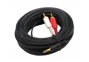 CA1075-3FT ONLY: 3FT TO 50FT, GOLD 2RCA PLUG TO 3.5mm  CABLE 