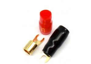 GST04-8: 4 AWG #8 Gold Fork Solderless Crimp Terminal