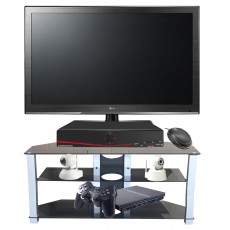PPA-080: 65" 3 Glass Shelves Floor Stand For Big TV Display