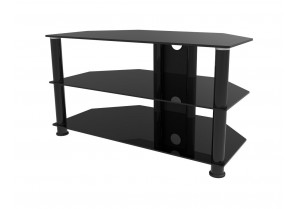 PPA-050: 50'' 3 Glass Shelves Hi-Fi Floor Stand For TVs 