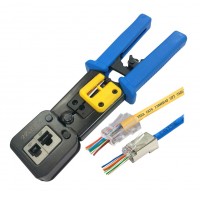 ET1084:   Pass-through Crimping Tool for CAT6 / CAT5e Plugs