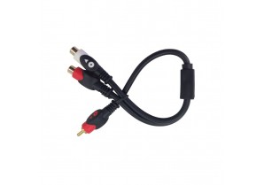 CA1015: RCA Y CABLE, GOLD 1 PLUG TO 2 JACK 6mm